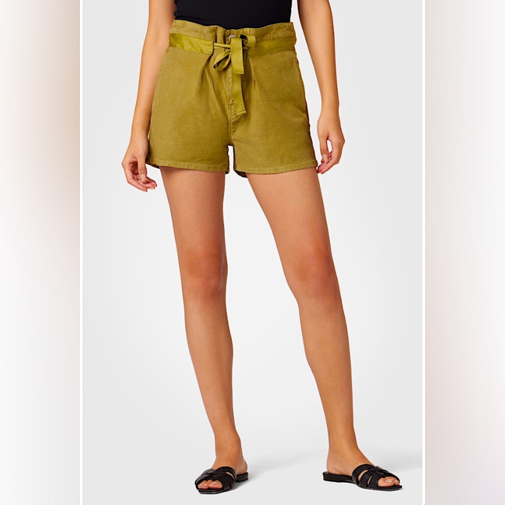 HUDSON Jeans Paperbag Shorts | Green Moss | Size 24 | NWOT